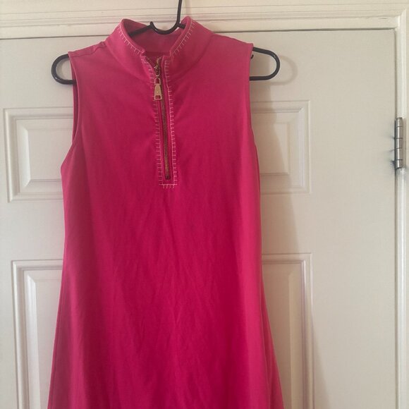 MAKE AN OFFER NOW!!!!!!! Spartina 449 Serena Sleeveless Half-Zip Hot Pink Dress - Picture 3 of 5